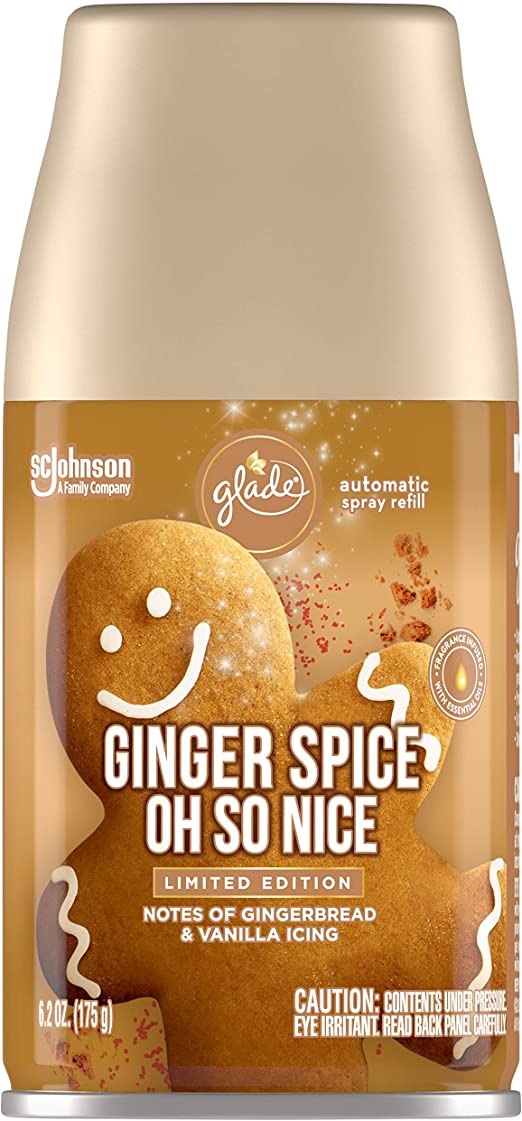 Glade Automatic Spray Refill, Air Freshener for Home and Bathroom, Ginger Spice Oh So Nice, 6.2 Oz