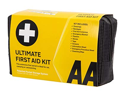 AA Ultimate First Aid Kit, Conforms to DIN 13164 Standard, Black