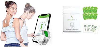 Upright GO 2 New Posture Trainer and Corrector for Back | Strapless, Discreet and Easy to Use & Upright GO2 Additional Adhesive Replacement Pack | Reusable Adhesive, 10 Pack