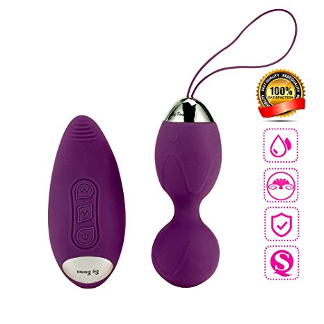 BigBanana Bullet Egg Vibrator , 10 Frequency Rechargeable Wireless Remote Control Massager and Kegel Exercise Vibrator for Woman or Couples (Purple)