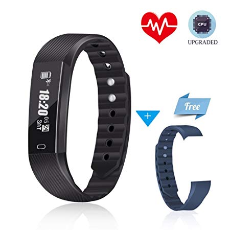 Fitness Tracker Blimark 2018 Upgraded Fitness Watch Activity Tracker Heart Rate Monitor Watch IP67 Waterproof for Sleep Monitor Pedometer Step Calorie Counter SMS Call Sedentary Remind for Android IOS