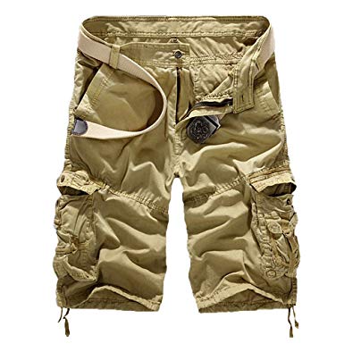 Gotoole Men's Cotton Loose Fit Multi Pocket Cargo Shorts