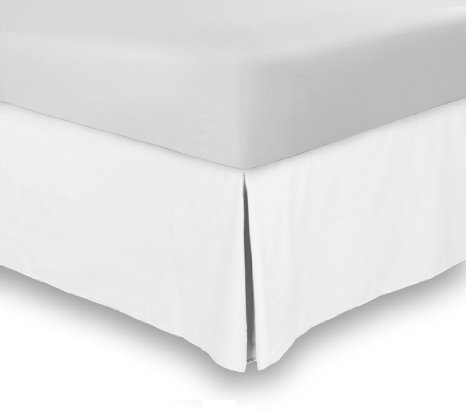 Bed Skirt (Full White, 15 Inch Fall) - Hotel Quality, Iron Easy, 4 Sided Pleating, Wrinkle and Fade Resistant - by Utopia Bedding