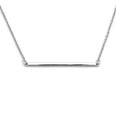 Sterling Silver or Yellow Gold Plated Sterling Silver Bar Necklace