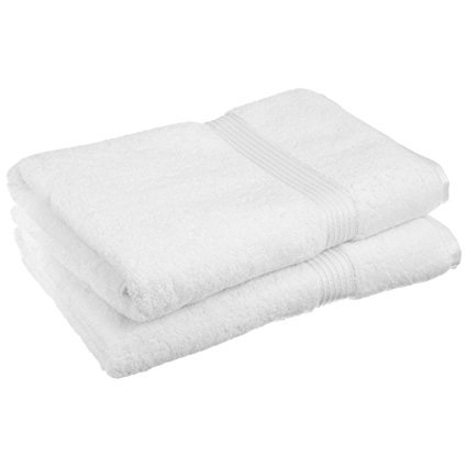 Superior Collection 100% Premium Long-Staple Combed Cotton 2-Piece Bath Sheet Set, White