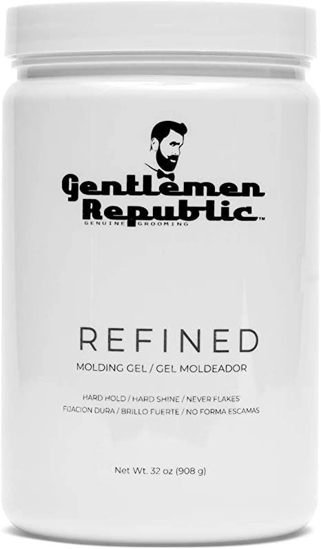 Gentlemen Republic 32oz Grooming Hard Hold & Shine Refined Mold Hair Styling Gel by Gentlemen Republic