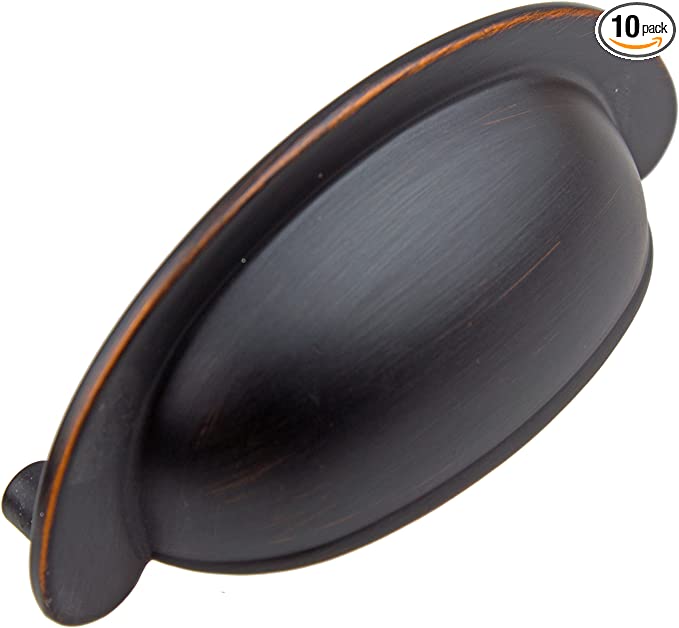 GlideRite Hardware 87600-ORB-10 2.5 inch Cc Small Oil Rubbed Bronze Cabinet Cup Bin Pulls 10 Pack