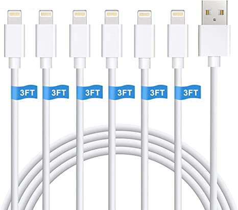 iPhone Charger, 6Pack 3FT Lightning Cable Sundix iPhone Charger Cable Charging Cord Compatible iPhone 13/12/12Pro/12ProMax/11/11Pro/11Pro MAX/XS/XS MAX/XR/X/8/8Plus/7/7Plus and More