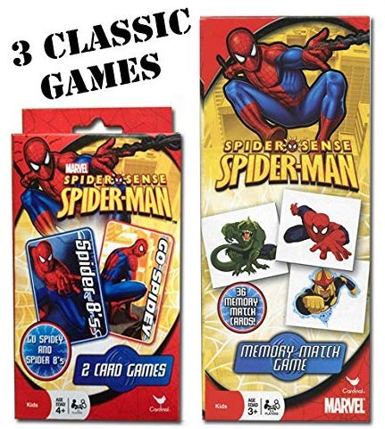 Spiderman -3 Traditional Games - Spider 8's (Crazy Eights) - Go Spidey (Go Fish) - Spiderman Memory Match