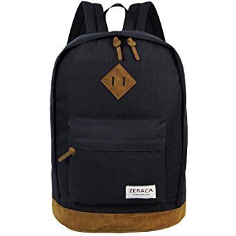 Zeraca Waterproof Canvas Laptop Backpack for Middle High School College