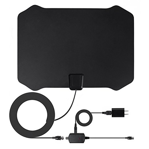 TV Antenna, Reignet 50 -70 Mile Range Amplified Indoor HDTV Antenna with Detachable Amplifier Signal Booster and 16.5FT High Performance Coax Cable for Better Reception and Performance