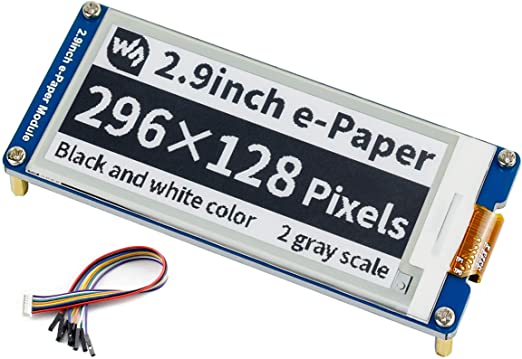 2.9inch E-Ink Display Module for 4B/3B /3B/2B/Zero/Zero W/WH and Jetson Nano, 296x128 Pixel White,Black Two-Color 3.3V/5V E-Paper Screen LCD SPI Interface Support Partial Refresh