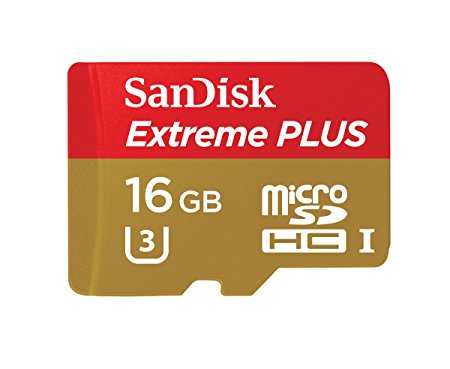 SanDisk Extreme PLUS 16GB microSDHC UHS-I/U3 Card with Adapter (SDSQXSG-016G-GN6MA) [Newest Version]