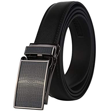 Dante men's Ratchet Click Slide Dress Belt with Genuine Leather,Trim to Fit