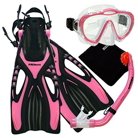 Promate Junior Snorkeling Scuba Diving Mask DRY Snorkel Fins Set for Kids/ SCS0040