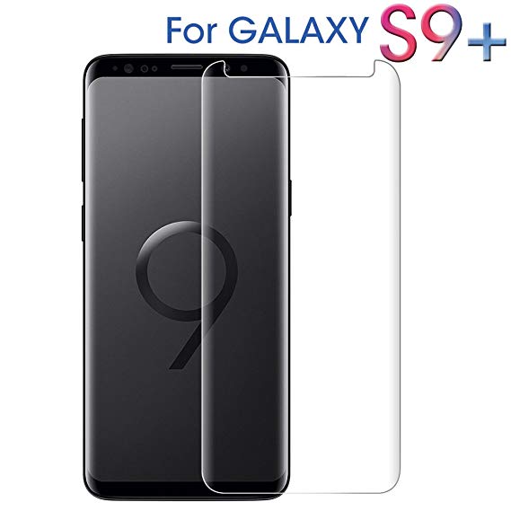 AMOVO Galaxy S9 Plus Screen Protector [3D Curved] [HD Clear] Samsung Galaxy S9 Plus Tempered Glass Screen Protector [Case Friendly] Full Coverage Glass Protector for Samsung S9  (Clear, S9 Plus)