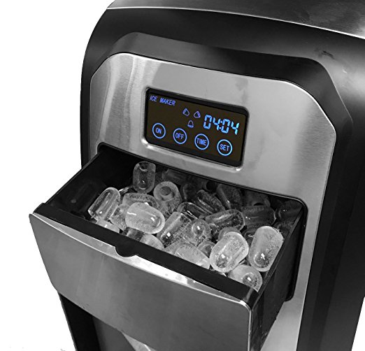 Touch Screen Stainless Steel Countertop Portable Ice Maker Great for Home Office Boat RV Ice Cube Machine