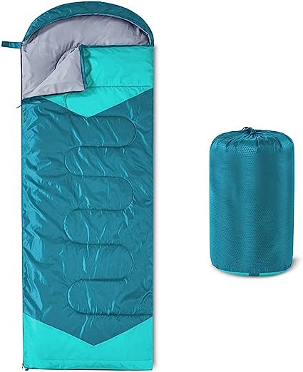 Camping Sleeping Bag - 3 Season Warm & Cool Weather - Summer, Spring, Fall, Lightweight, Waterproof for Adults & Kids - Camping Gear Equipment, Traveling, and Outdoors