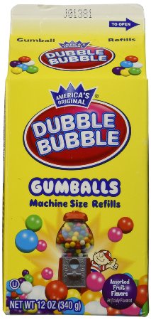 Dubble Bubble Gumballs Machine Size Refills 12 oz. Carton