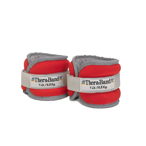 Thera-band Comfort Fit AnkleWrist Cuff Weights Set of 2 Red 1-Pound