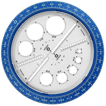 Angle and Circle Maker with Integrated Circle Templates, 360 Degree, 6 Inch / 15cm, Assorted Colors (36002) (New Version)
