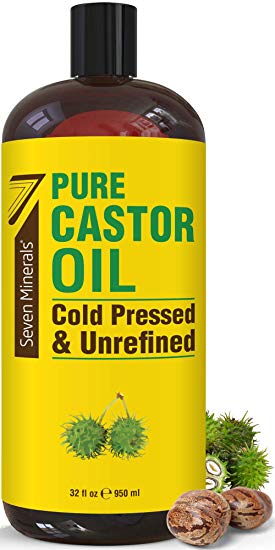 NEW Cold Pressed Castor Oil - Big 32 fl oz Bottle - Unrefined & Hexane Free - 100% Pure Castor Oil for Hair Growth, Thicker Eyelashes & Eyebrows, Dry Skin, Healing, Hair Care, Joint and Muscle Pain