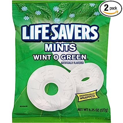 LifeSavers Mints Individually Wrapped Wint O Green 6.25 Oz (177 g)(Pack of 2) by Life Savers