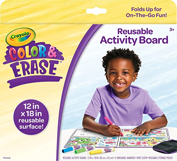 Crayola Color and Erase Reusable Activity Board, Stocking Stuffer, Gift for Kids, Ages 3, 4, 5, 6