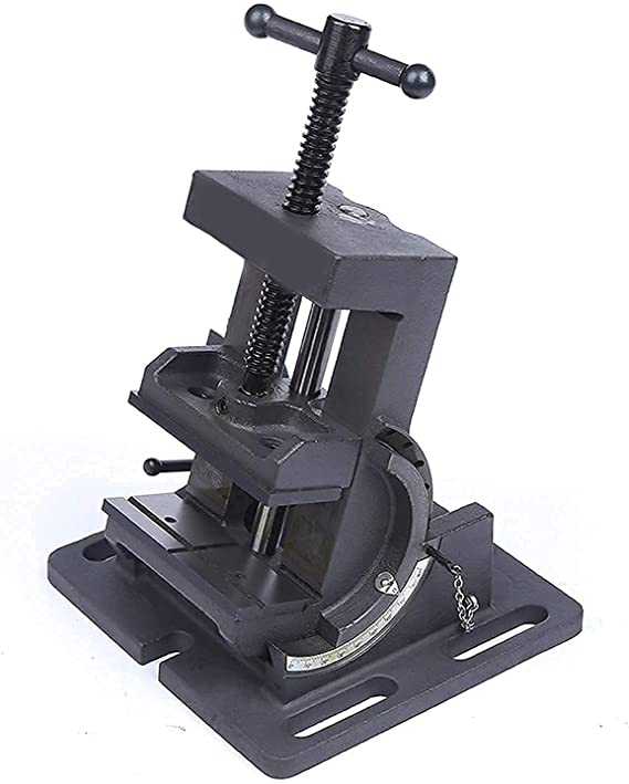 MYOYAY 4.25 Inch Cradle Style Angle Drill Press Vise Heavy Duty Industrial Strength Benchtop Tilting Angle Vise Drill Clamp Vice