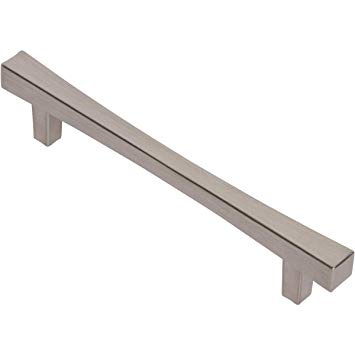 Southern Hills Brushed Nickel Cabinet Handles, 5 Inch Screw Spacing, 6.75 Inches Total Length, Satin Nickel Drawer Pulls, Pack of 5, Modern Cabinet Hardware, Nickel Cabinet Pulls SHKM028-SN-5