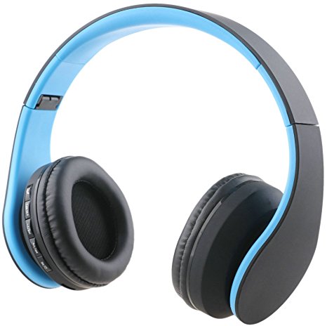 iRunzo On Ear Stereo Wireless Bluetooth Headsets 3.0 Foldable (Blue)