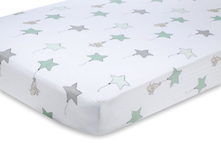 aden  anais classic crib sheet up up and away - elephant