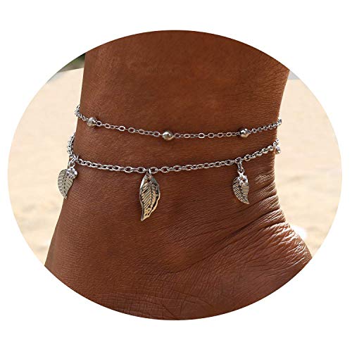 Eivanc Multilayer Metal Anklet Crystal Shell Adjustable Turtle Tassel Tree of Life Anklet Beads Sea Handmade Layered Boho Anklet Foot Jewelry Gold Chain Anklet Heart Beach Anklet for Women