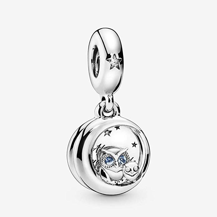 PANDORA Always by Your Side Owl Dangle 925 Sterling Silver Charm - 798398NBCB