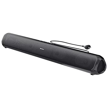 Portronics Sound Slick 7 50W Wireless Soundbar with Aux in 3.5 mm, in-Built Power Cable, Supports USB Flash Drive, Multiple Audio Modes(Black)