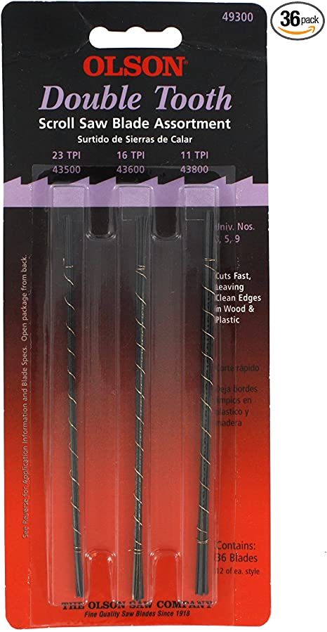 Olson Saw DT49300 Double Tooth Scroll Saw Blade