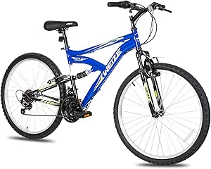 WEIZE Mountain Bike, 24/26/27.5 inch Outdoor Cycling Bike,18-Speed/High-Carbon Steel/Dual Full Suspension, Adjustable Ergonomic Seat for Men Women Adult, MTB Bicycle with Suspension Fork,Sleek Colors