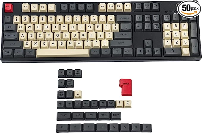 YMDK Dye Sub Carbon 96 84 ANSI ISO Keycaps OEM Profile Thick PBT Mac Keycap Set for MX Keyaboard Melody 96 KBD75 FC980M Keychron