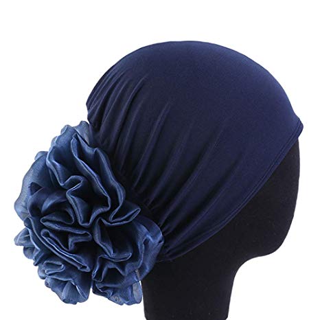 Women Flower Elastic Turban Beanie Head Wrap Chemo Cap Hat
