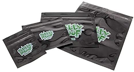 5X Black Smelly Proof Resealable Bags Choose from 6 Sizes (Medium 18CM X 20CM)