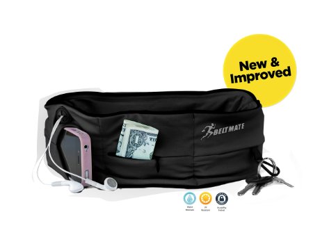 Running Belt - Top Quality Workout Waist Pack Fanny Pack to Hold Your Phone, Keys, Money - Men & Women -FREE Top 5 Running Tips E-Book- Spandex Water Resistant Fitness Belt Pouch for Travel and Exercise - Secure Your Belongings, Lifetime Guarantee