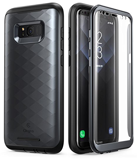 Galaxy S8  Plus Case, Clayco [Hera Series] Full-body Rugged Case with Built-in Screen Protector for Samsung Galaxy S8  Plus (2017 Release) (Black)