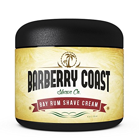 Bay Rum Shaving Cream for Men - Made with Shea Butter, White Tea & All Natural Ingredients - Full of Organic Soothers, Moisturizers & Anti-Oxidants