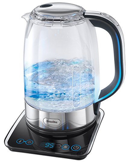 Breville Crystal Clear Multi-Temperature Glass Kettle, 1.7 L - Black/Silver