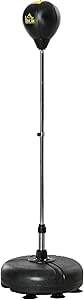 HOMCOM Punching Bag with Speedball Adjustable Height from 133cm to 151cm, Free Standing Boxing Bag Set with Stand, Speed Bag for Teens, Black, Golden