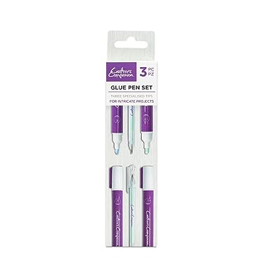 Crafter's Companion Glue Pen Set - Pack of 3 - Includes 3 Nib Sizes - Perfect for Using with Gilding Flakes, Glitter and More