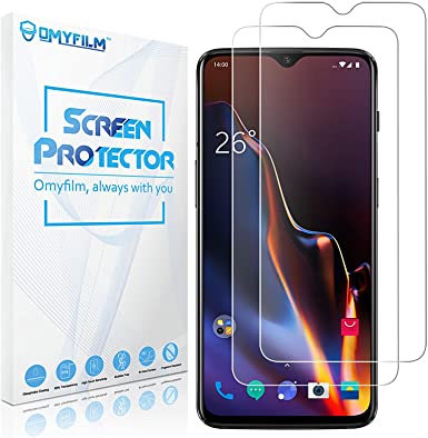 [2 Pack] OMYFILM Screen Protector for Oneplus 6T [Anti-shatter] Oneplus 6T Tempered Glass Screen Protector [Quick Response] Glass Screen Protector for Oneplus 6T