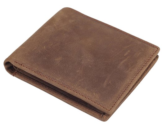 Polare Men's Vintage Italian Genuine Leather Slim Bifold Wallet Handmade