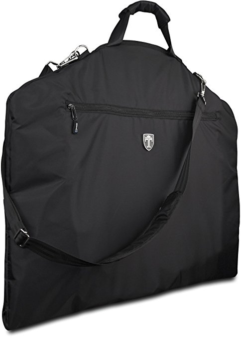 TRAVANDO ® Suit Carrier with 15" Laptop Compartment, Shoulder Strap | Dress bag for Business Travel | Cover for Garments | Clothes Storage for Airline Luggage | Suit Bag, Cabin Suitbag Holder for Men