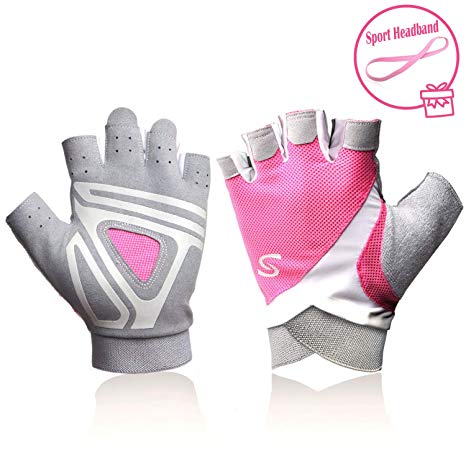 Gym Workout Gloves Half-Finger Women - Ideal Indoor Outdoor Rowing, Sculling, Kayak, SUP, Outrigger Canoe, Dragon Boat Other Watersports